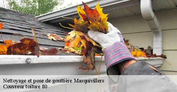 Nettoyage et pose de gouttière  marquivillers-80700 Couvreur toiture 80
